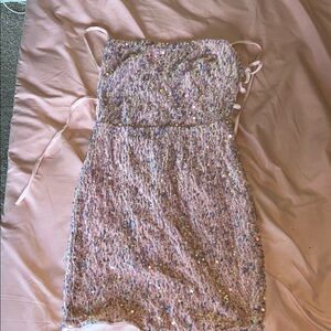 Sequin Strapless Mini Dress